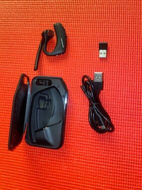 Plantronics Black Bluetooth Headset with Charging Case and USB Cable